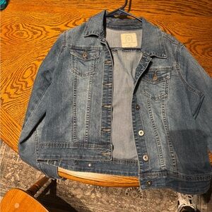 Denim Jacket with Button Closure